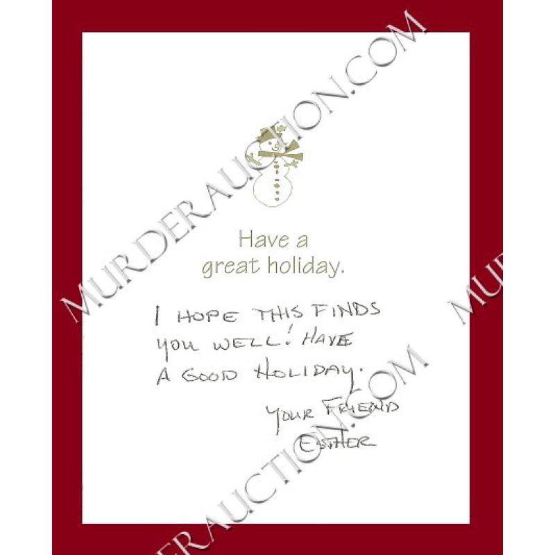Esther Beckley card/envelope 12/11/2006