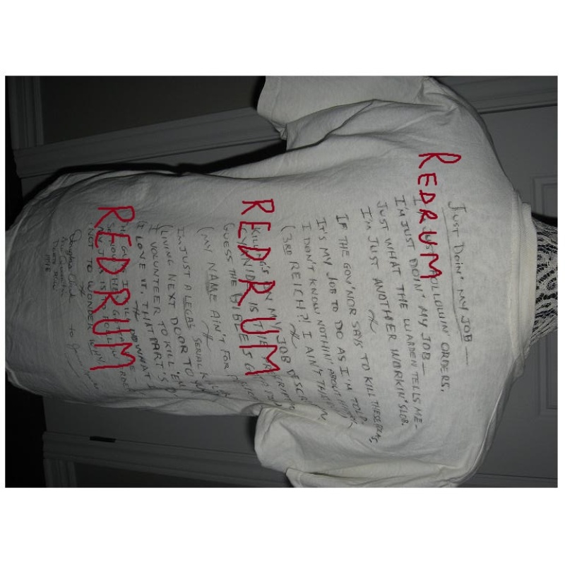 Deceased - Douglas Clark Prison T-Shirt worn in San Quentin Prison signed from 1998