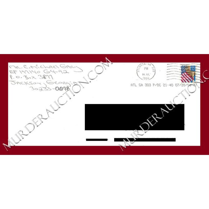 Carlton Michael Gary letter/envelope 7/27/1998 EXECUTED