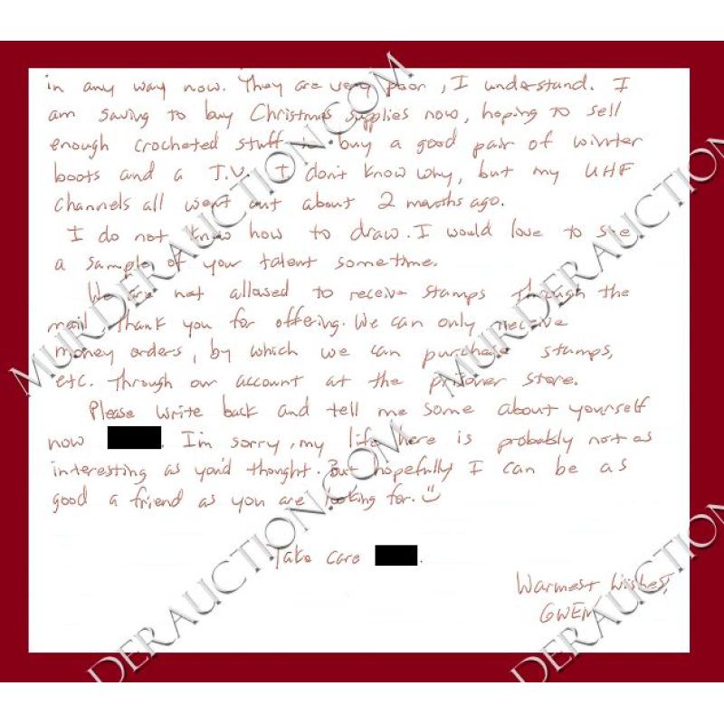 Gwendolyn Graham letter 9/20/2001