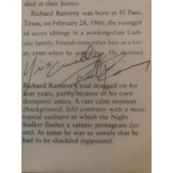 “Yours Cruelly, Richard Ramirez” Autograph