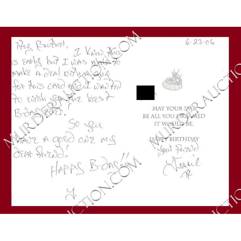 Jessie James Cowans card/envelope 6/23/2006 DECEASED