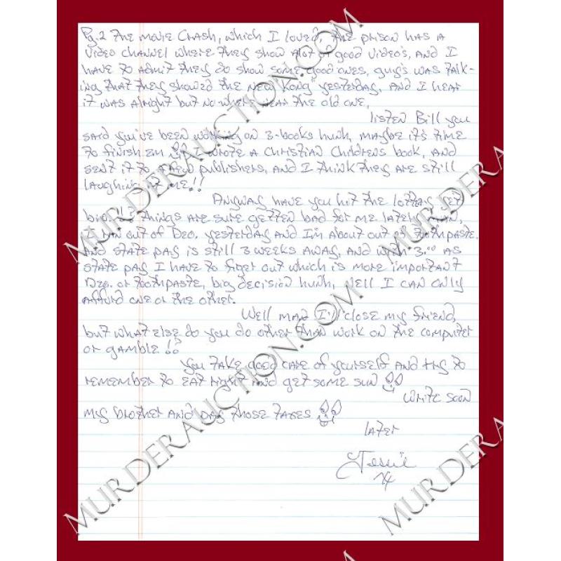 Jessie James Cowans letter/envelope 4/14/2006 DECEASED