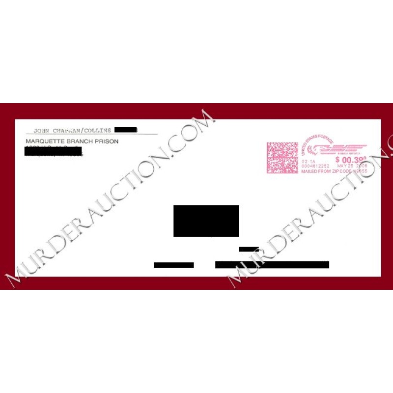 John Collins/Chapman letter/envelope 6/25/2006