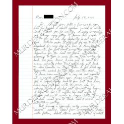 James Karis letter/envelope 7/18/2007 DECEASED