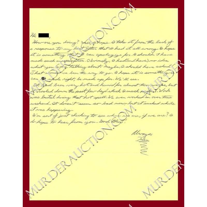 Kendall Francois letter/envelope DECEASED