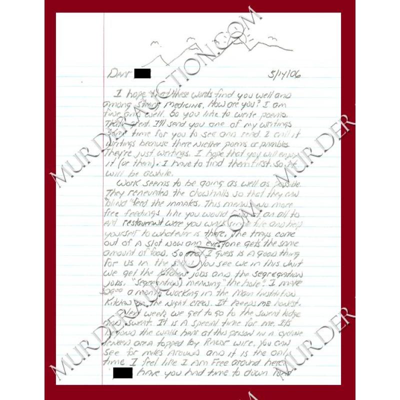 Joseph Kondro letter/envelope 5/14/2006 DECEASED
