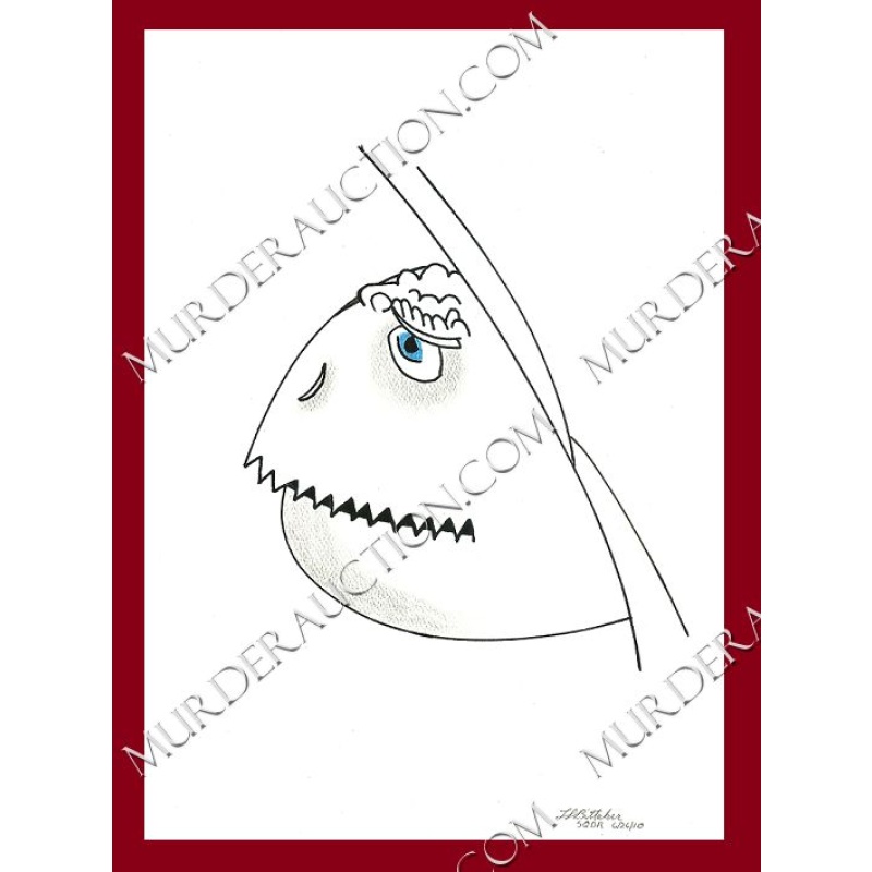 Lawrence Bittaker signed 8.5"×12" drawing 6/26/2010 DECEASED