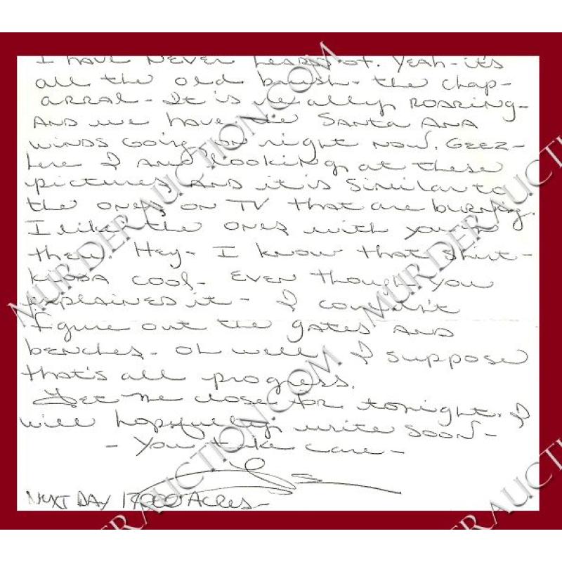Leslie Van Houten letter/envelope 9/28/2005