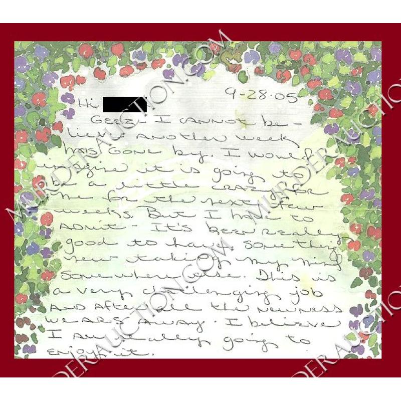 Leslie Van Houten letter/envelope 9/28/2005