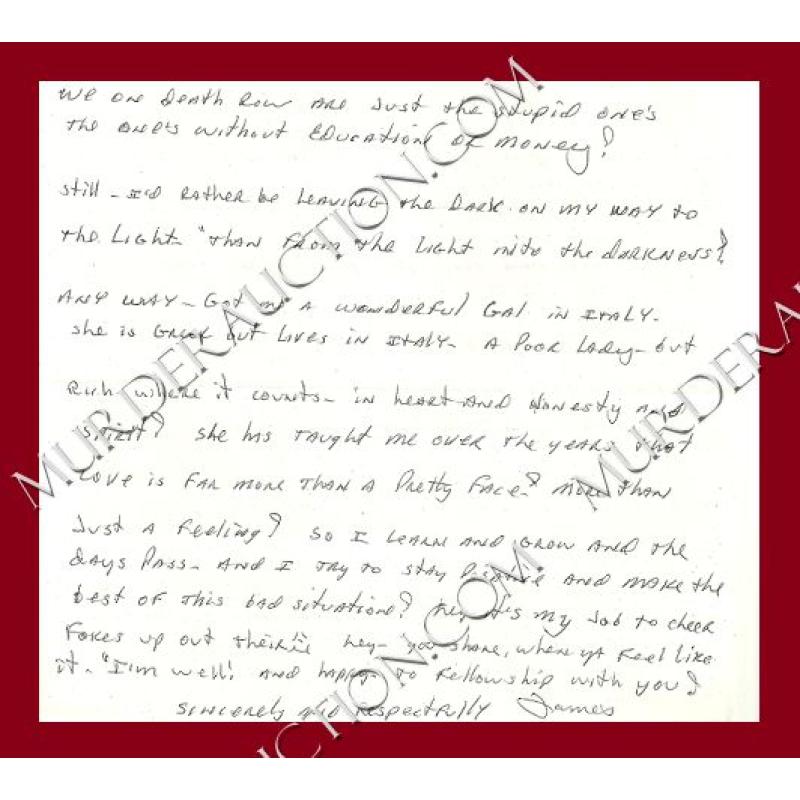 James Marlow letter/envelope 4/6/2006