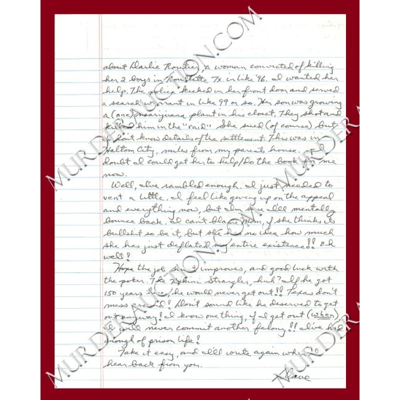 David McCall letter/envelope 7/9/2006