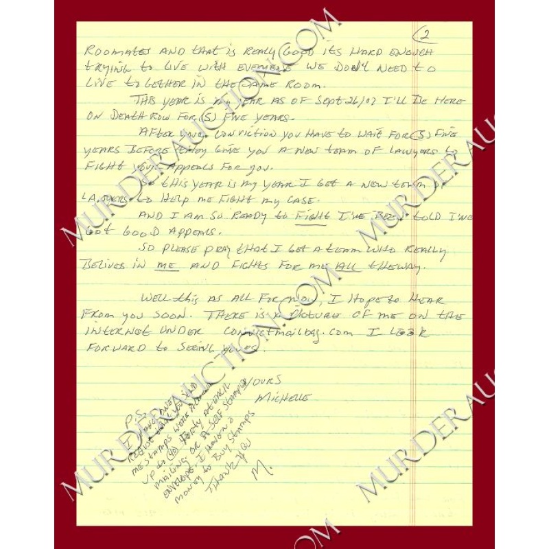 Michelle Michaud letter/envelope 5/7/2007