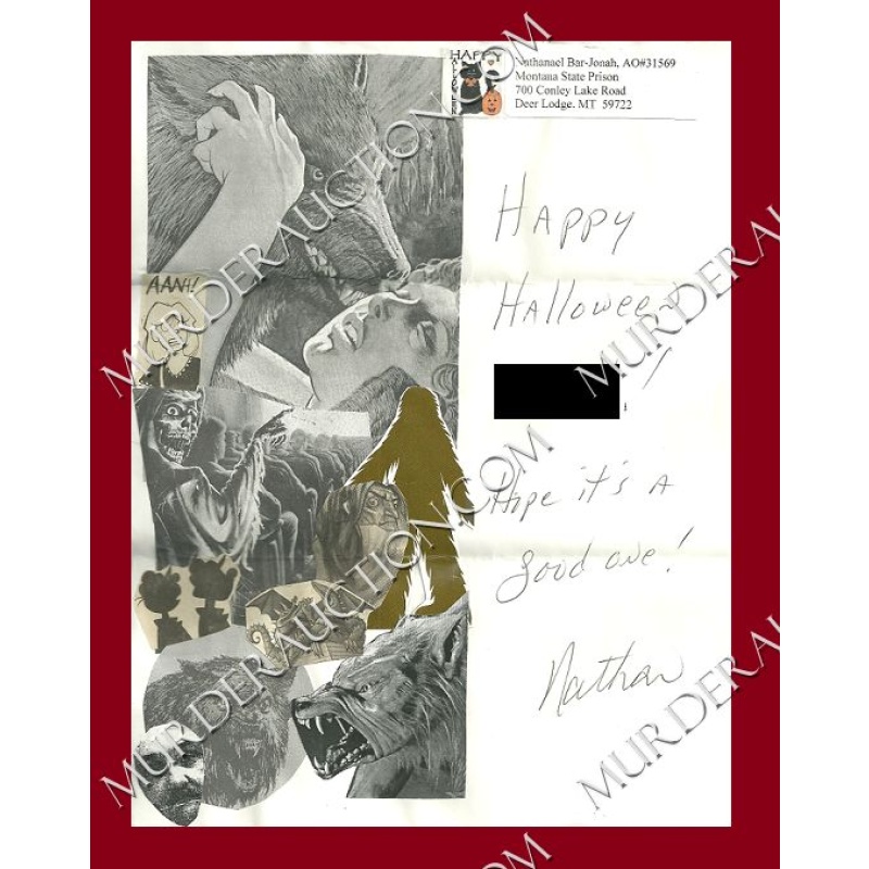 Nathaniel Bar-Jonah crafty letter/envelope 10/19/2006 DECEASED