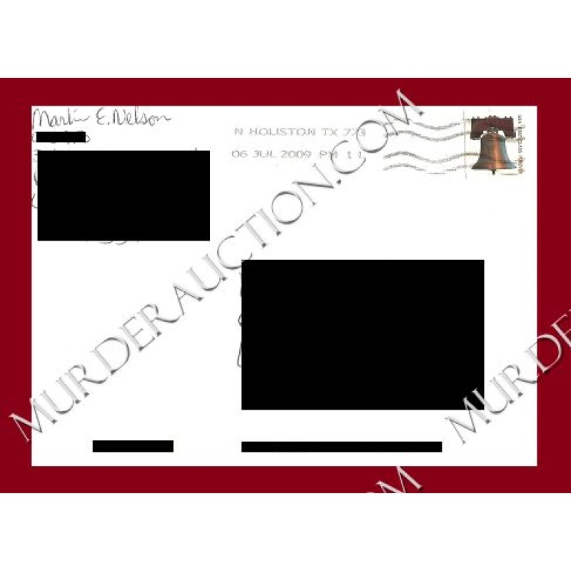 Marlin Nelson letter/envelope 7/4/2009