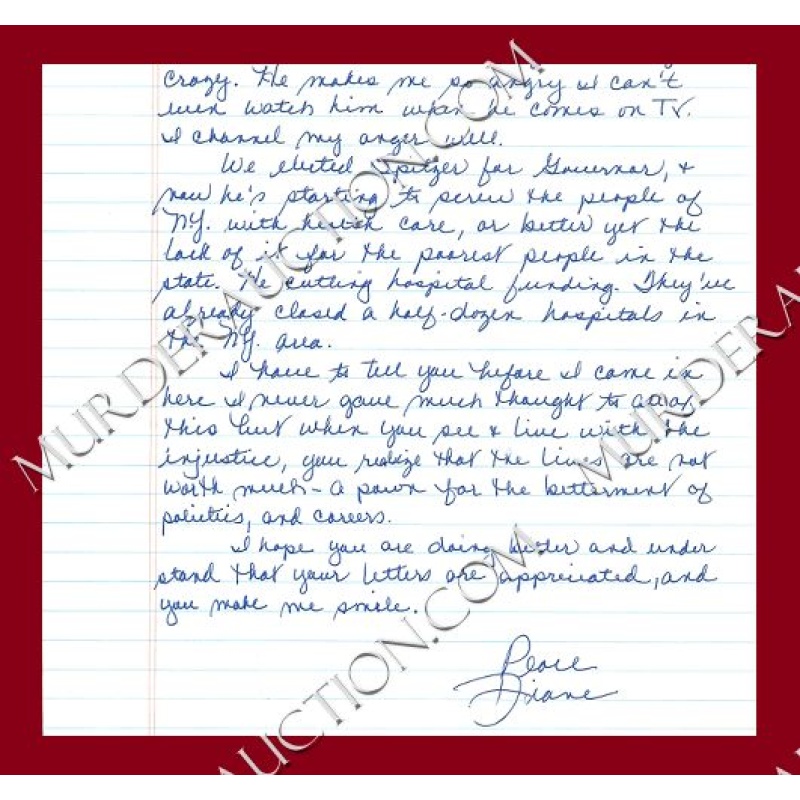 Diane O'Dell letter/envelope 3/4/2007