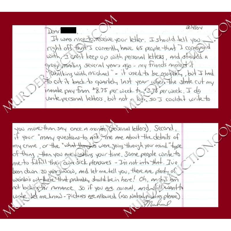 Michael Ross letter/envelope 2/9/2004 EXECUTED