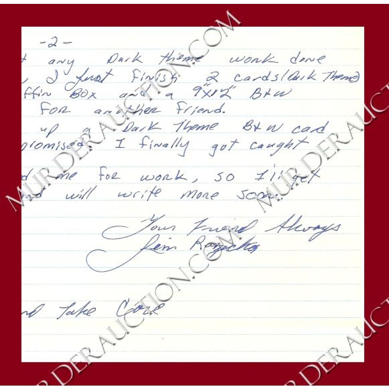 Jim Ruzicka art card/letter/envelope 11/4/1996
