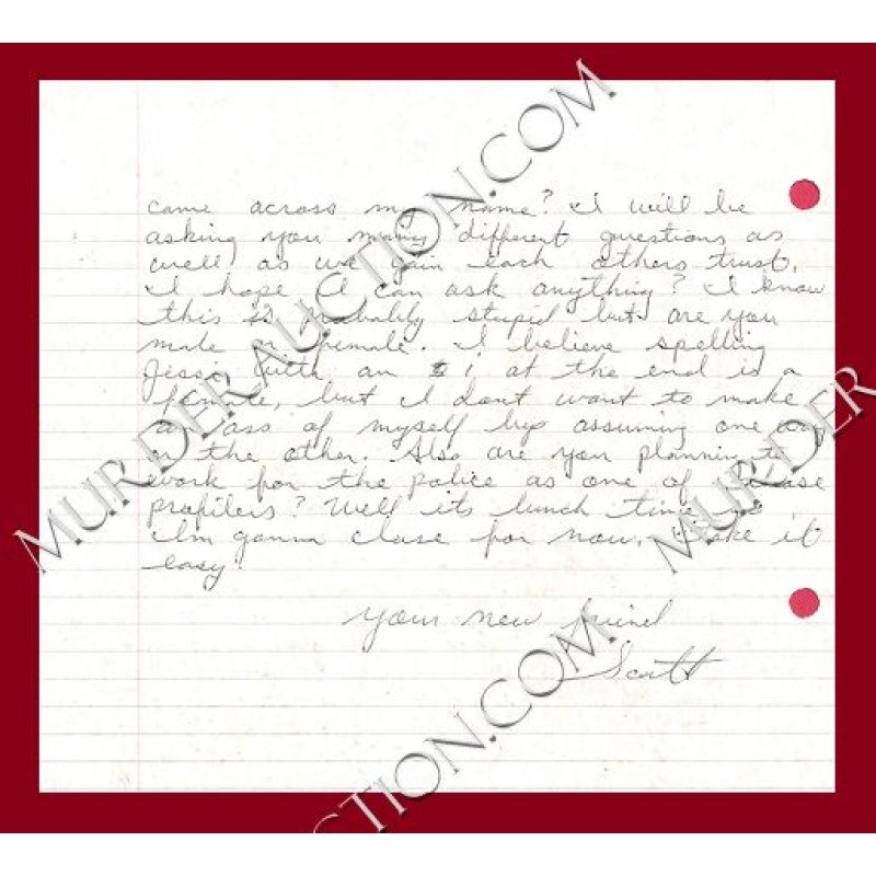 Scott Cox letter/envelope 7/14/2003 PAROLED