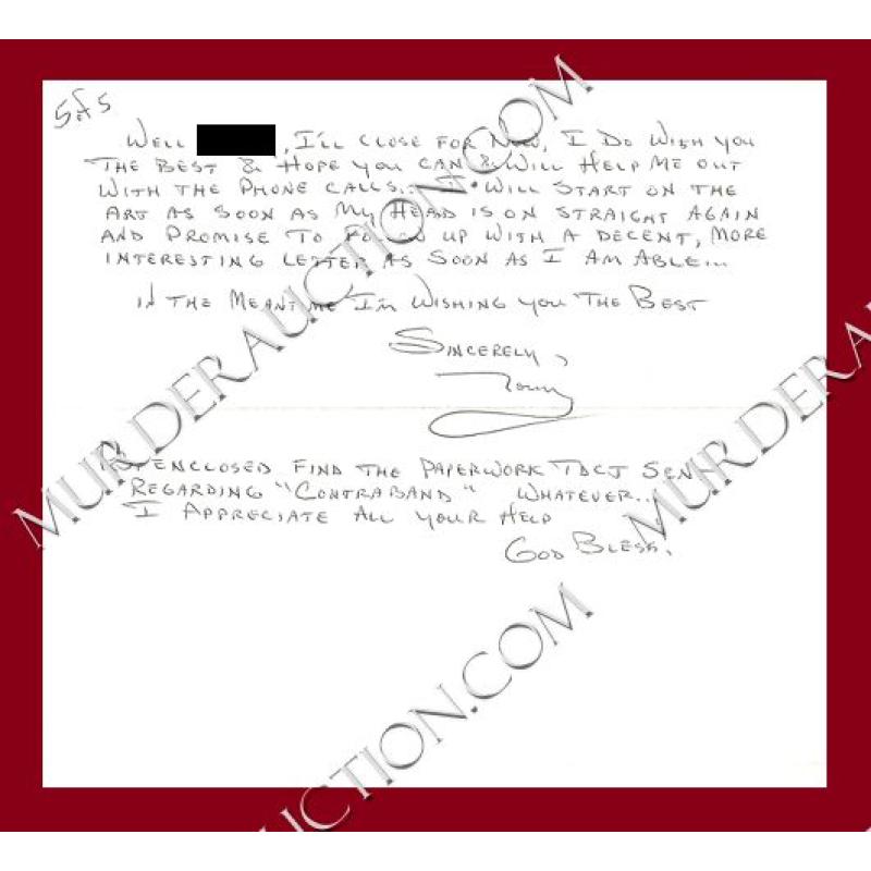 Anthony Shore letter/envelope 8/22/2005 EXECUTED