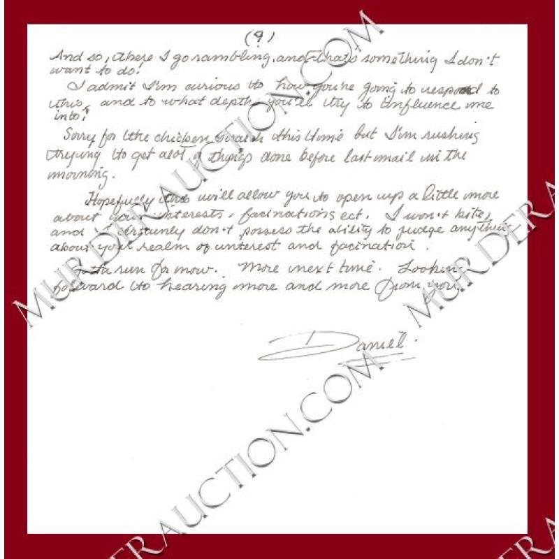Daniel Siebert letter/envelope 7/3/1996 DECEASED