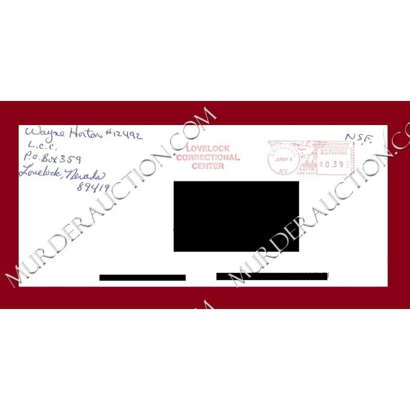 Wayne Horton letter/envelope 6/25/2006 DECEASED