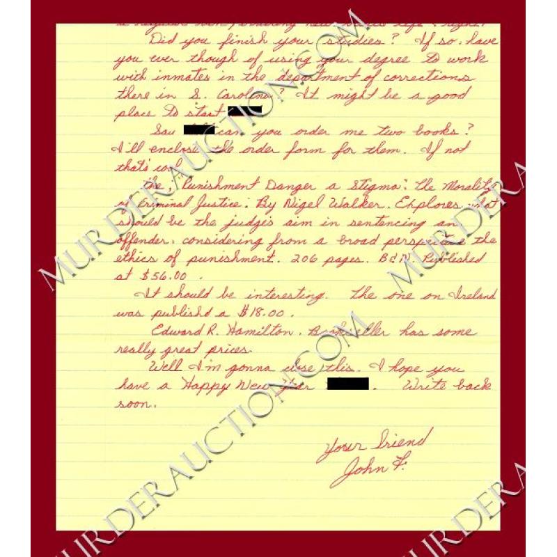John Wille letter/envelope 12/23/1997