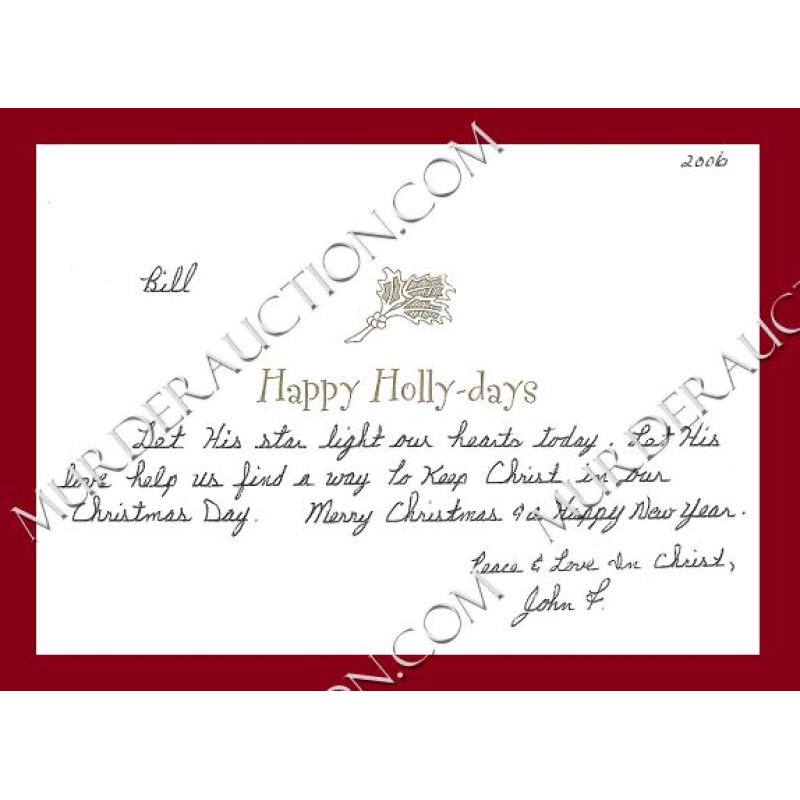 John Wille card/letter/envelope 12/5/2006
