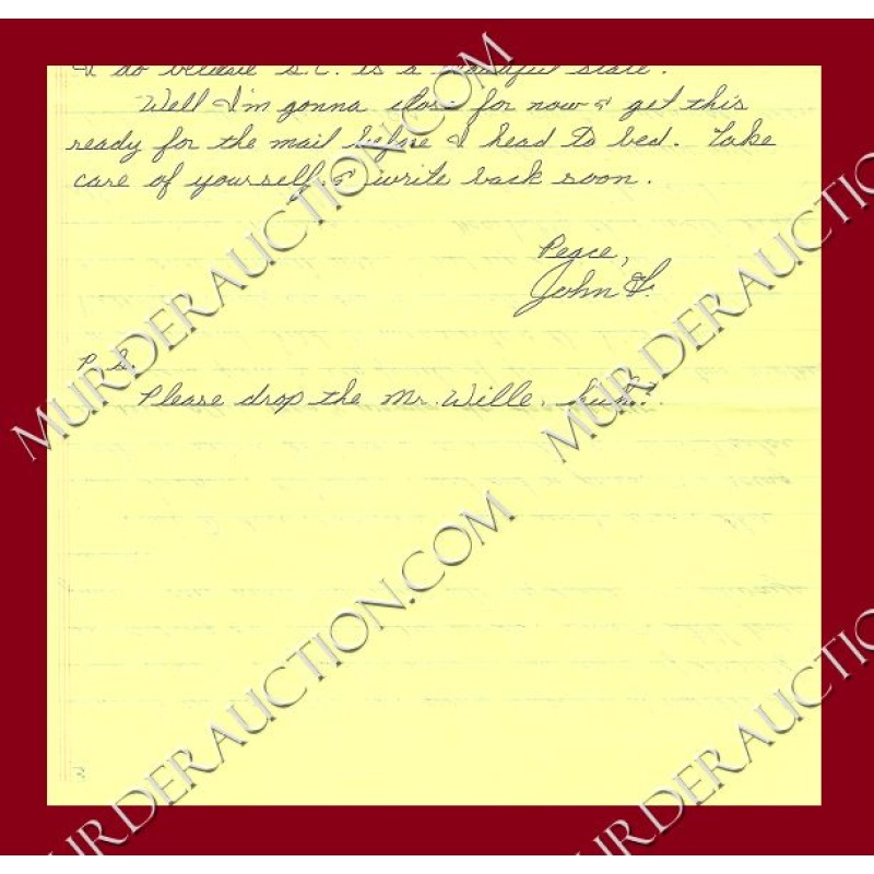 John Wille letter/envelope 11/10/1996