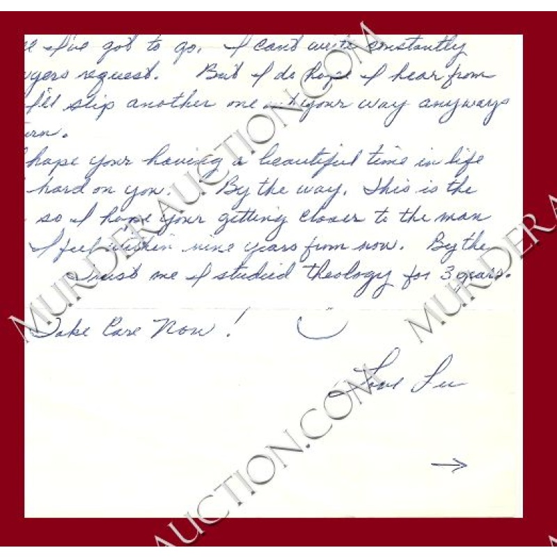Aileen Wuornos letter/envelope 4/22/1991 EXECUTED