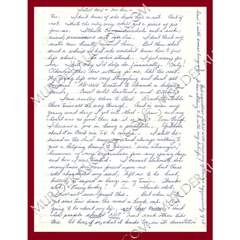 Aileen Wuornos letter/envelope 4/22/1991 EXECUTED